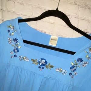 Blair Blue Floral Embroidered Dress